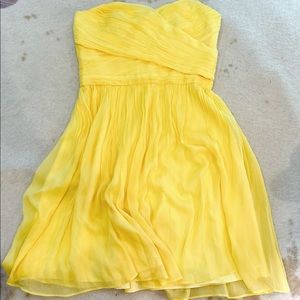 Jcrew chiffon yellow sweetheart dress